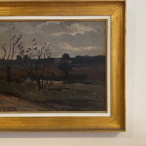 Lote anterior: Cuadro "Atardecer en el Campo" con Marco Dorado