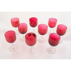 Juego de 9 Copas de Cristal Color Rubí - 12cm de Altura - imagen 2