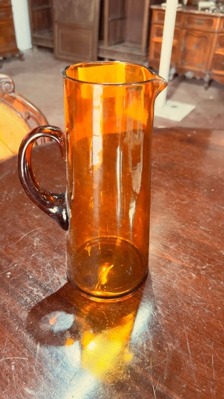 JARRA COLOR AMBAR - Vaso Vintage de Vidrio con Color Amarillo - imagen 3