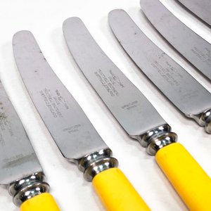 Seis Cuchillos Ingleses con Mangos de Nácar y Simil Nácar - imagen 3