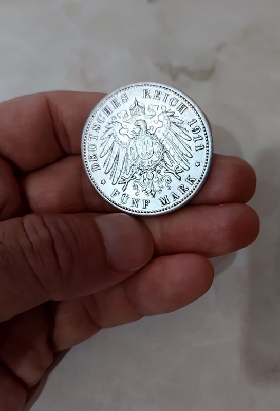 Moneda de 5 marcos del Imperio Alemán de Baviera de 1911 - imagen 5
