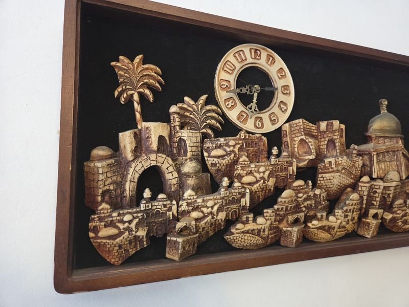 Cuadro decorativo con reloj y motivo Jerusalén - imagen 2