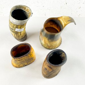 Lote de Cuatro Mates Artesanales en Guampa de Cuerno - imagen 2