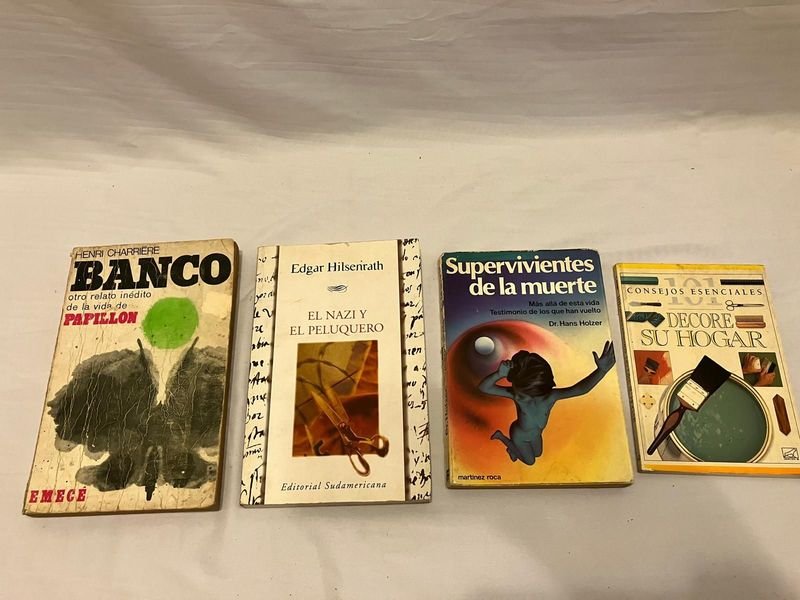 Lote de 4 Libros: Banco, El Nazi y el Peluquero, Supervivientes de la Muerte, Decore su Hogar