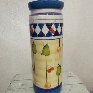Jarrón de cerámica con diseño de frutas - imagen 2