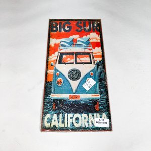 Cartel Metálico "Big Sur California" VW Kombi Vintage - imagen 2