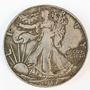 Moneda de Plata Media Dólar Estados Unidos 1917 Walking Liberty - imagen 1