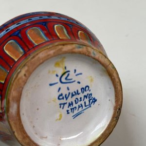 Jarrón de Cerámica Italiana Artesanal Firmado "GUALDO" - imagen 5