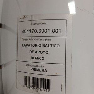 Pileta de Baño de Apoyo Olmos "Baltico" en Loza Blanca - imagen 3