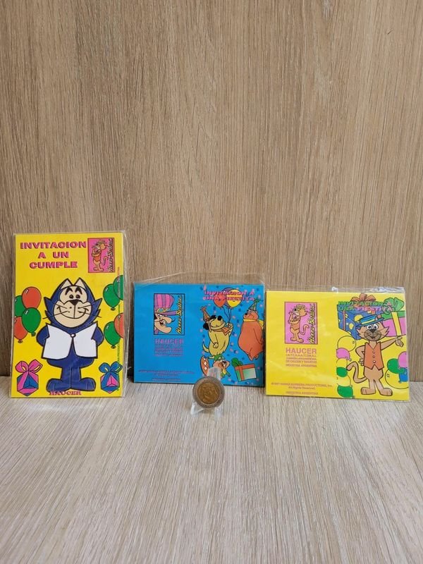 Invitaciones para Cumpleaños de 1997 con Personajes Hanna & Barbera