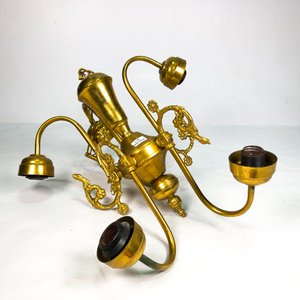 Araña de Bronce con Cinco Luces - imagen 3