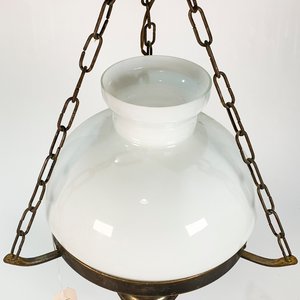 Colgante de Bronce con Pantalla Opalina y Depósito - imagen 3