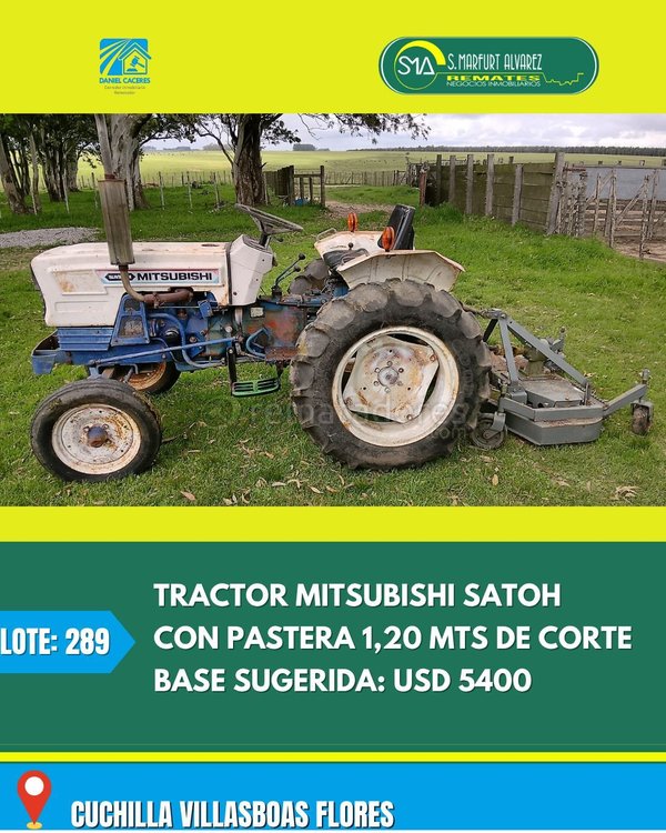 Tractor Mitsubishi Satoh con Pala y Rastra