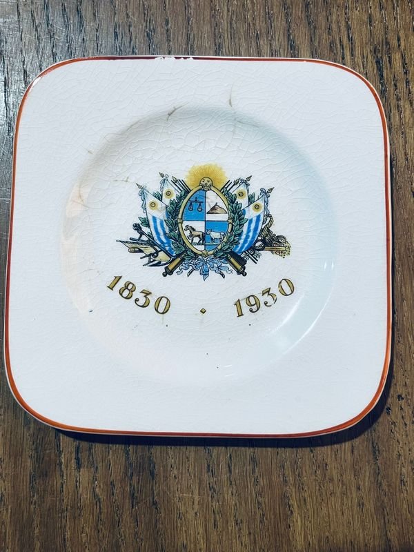 Platillo del Centenario 1830-1930, porcelana inglesa sellada - imagen 3