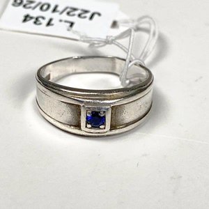 Anillo de Plata con Zafiro Azul - Medida 17 mm - imagen 1