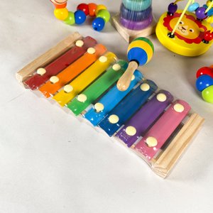 Lote de 6 Juguetes Infantiles de Madera y Plástico con Diseño de Oruga y Xilofón - imagen 4