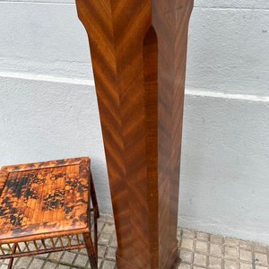 Mesa de Ratan Estilo Oriental y Pedestal de Madera - imagen 3