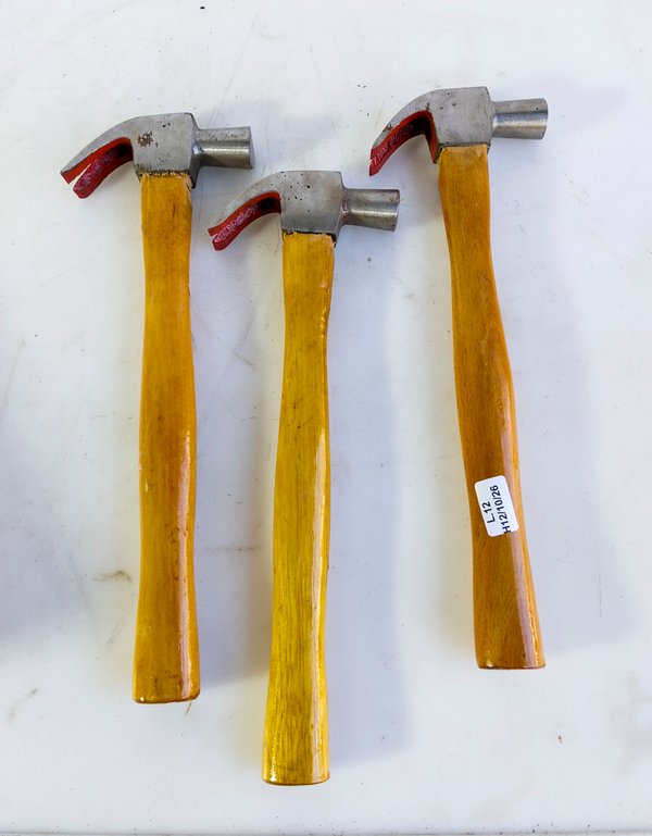 Lote de 3 Martillos de Uña con Mangos de Madera - imagen 1