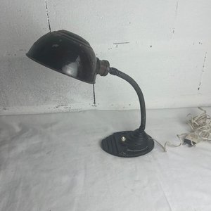 Antigua Lámpara Flexible de Escritorio Metálica Negra - imagen 4