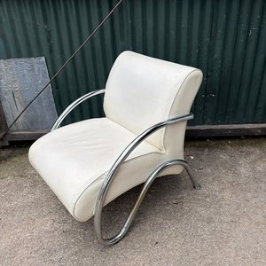 Sillón de 1 Cuerpo Blanco con Estructura Cromada - imagen 3