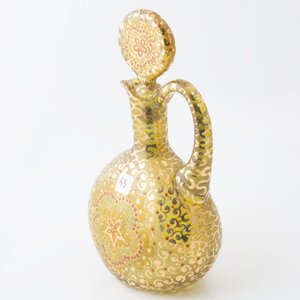 Botellón de Cristal Ámbar Decorado en Dorado con Tapón - imagen 2