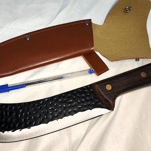Cuchillo Bowie Nuevo con Empuñadura de Madera y Funda de Cuero - imagen 2