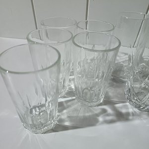Lote de 11 Vasos de Vidrio Transparentes con Diseño - imagen 2