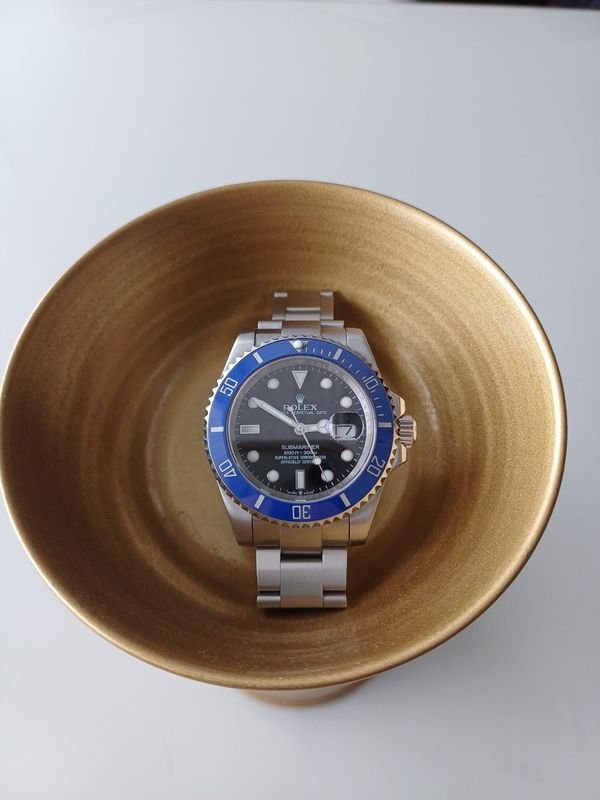 Réplica Reloj Rolex Submariner Date Acero Esfera Negra Bisel Azul