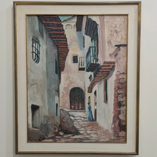 Sergio Biancuyo, Óleo sobre Lienzo con Marco Dorado - imagen 1