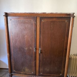 Armario Organizador Antiguo con Tapa de Mármol y Herrajes Ornamentales - imagen 13