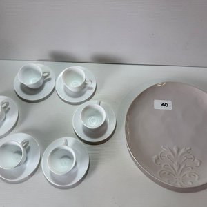 Lote anterior: Juego de Café de Loza Blanca para 6 Personas con Plato para Torta