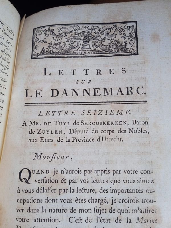 Libro antiguo de cartas de Dinamarca en francés - imagen 3