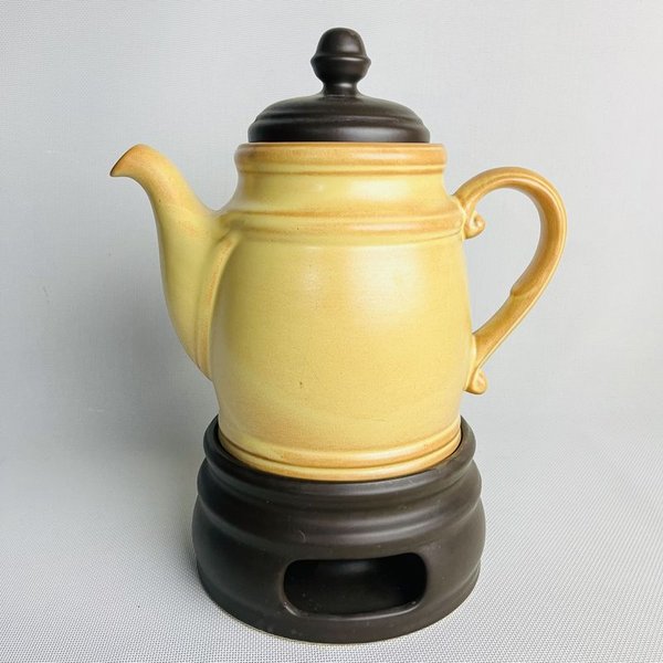 Tetera de porcelana con calentador sin uso - imagen 1
