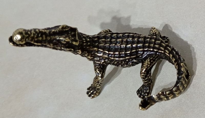 Figura en miniatura de Bronce de Cocodrilo - imagen 3