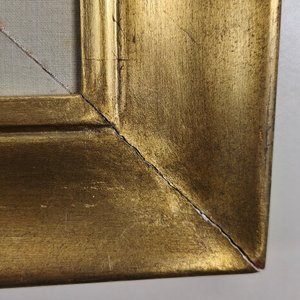 Pintura "Parodi" Acrílico sobre Fibra con Marco Dorado - imagen 7