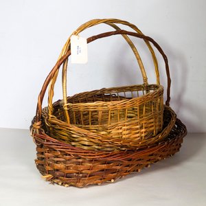Lote de Cinco Canastos de Mimbre Artesanales - imagen 2