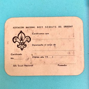 Antigua Tarjeta de Identificación Boy Scouts Uruguay con Retrato de Baden-Powell - imagen 3