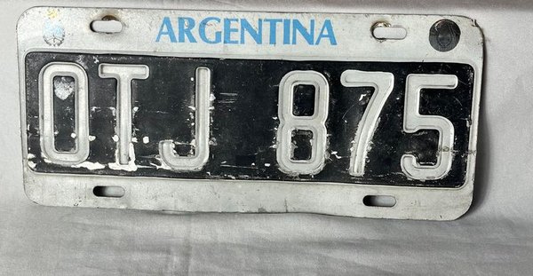 Matrícula Argentina Antigua OTJ 875 - imagen 1