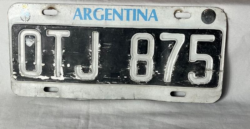 Matrícula Argentina Antigua OTJ 875