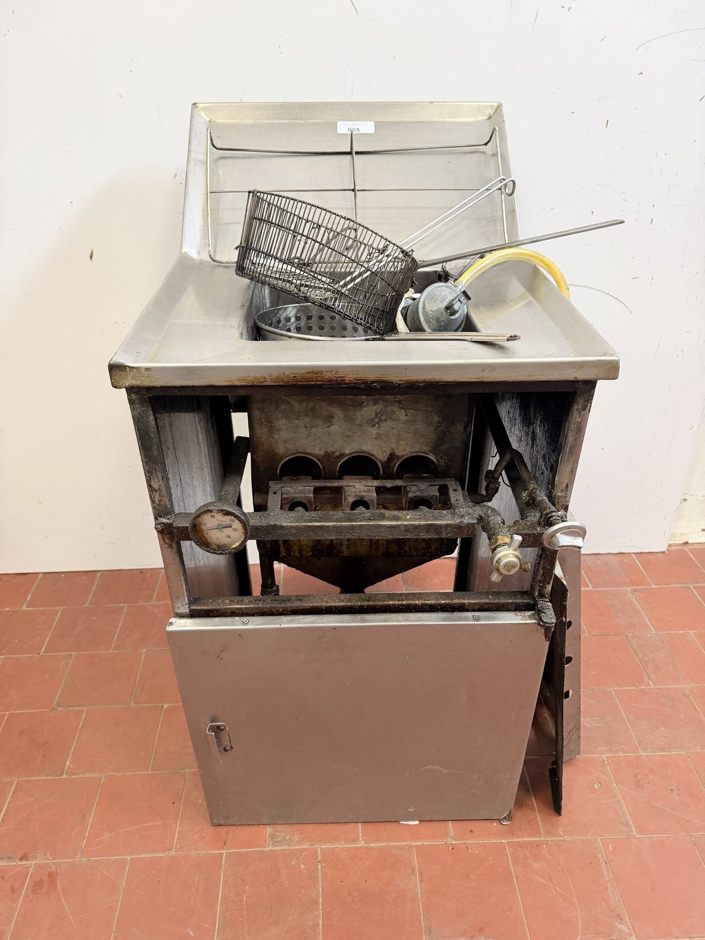 Fritador a Gas Industrial Acero Inoxidable con Moldura Frontal