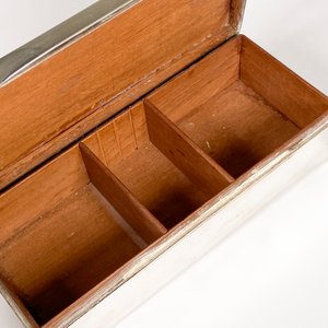 Caja Cigarrera de Plata Inglesa con Interior de Madera - imagen 4