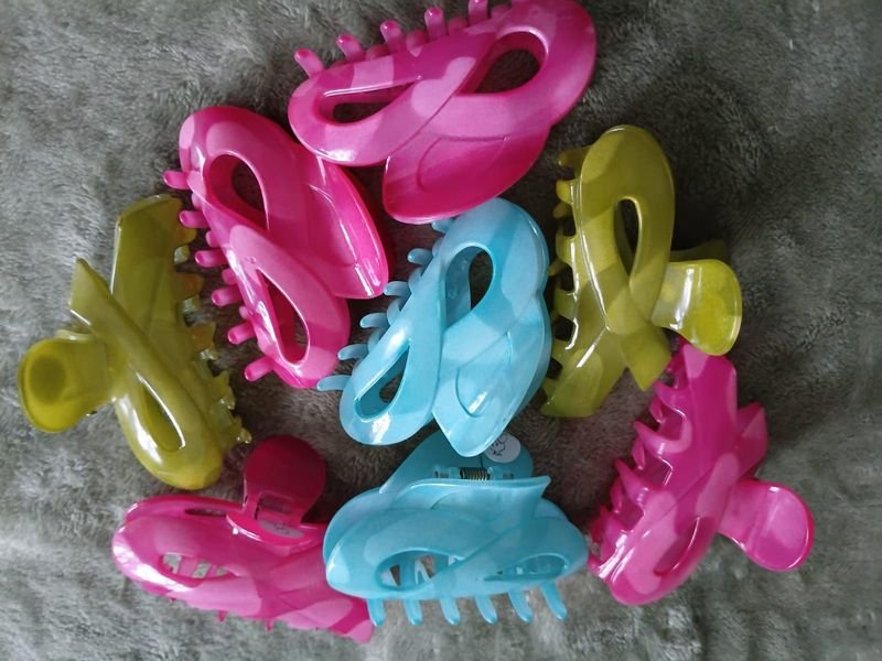 Lote de 8 Pinzas para el Cabello de Plástico Colores Surtidos