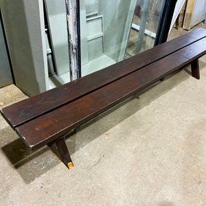Banco Largo de Madera Oscura - 220 cm - imagen 3