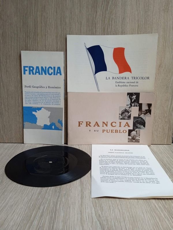 Colección de Discos Flexibles con la Bandera Francesa y Texto en Español - imagen 1