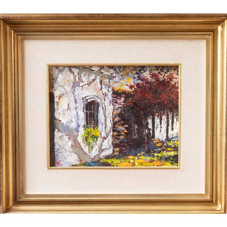 Pintura al óleo "Casa" de Rossi, 18 x 23 cm