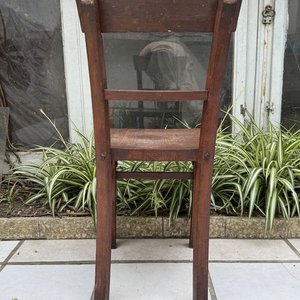 Silla Rústica de Madera Maciza Oscura - imagen 4