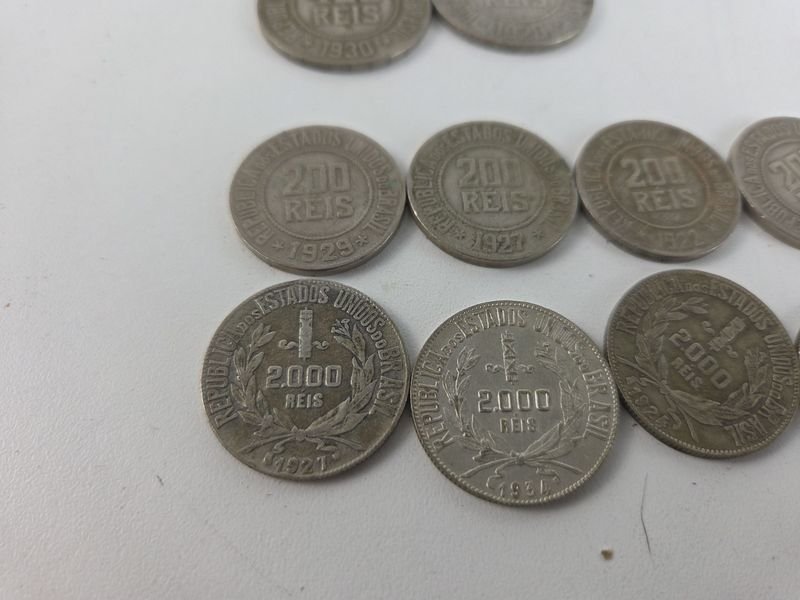Colección de monedas brasileñas y lira siria en plata - imagen 11