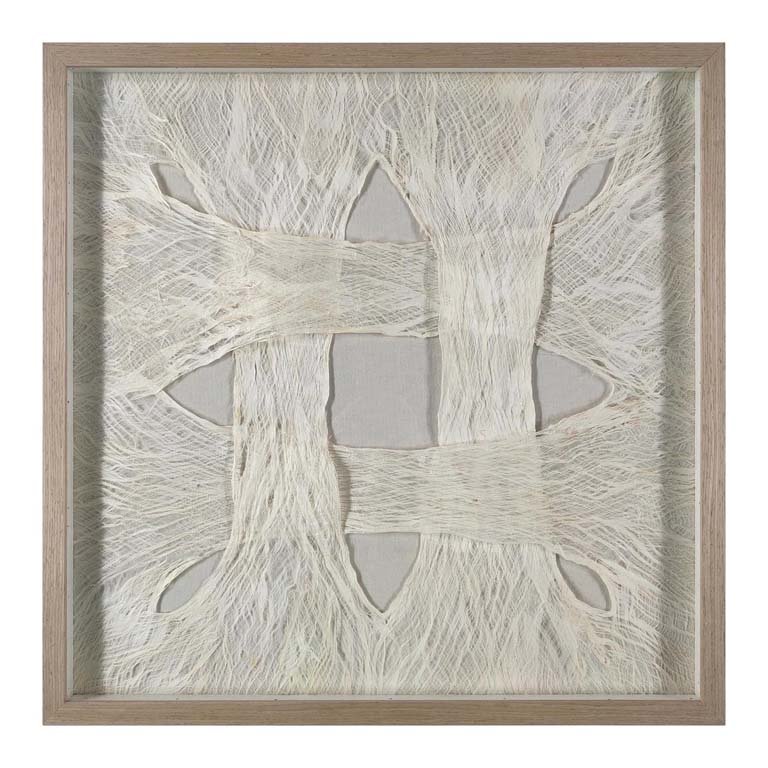 Cuadro Decorativo con Corteza de Árbol y Ganchos de Acero