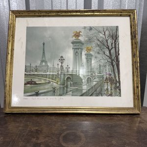 Cuadro París: Puente Alejandro III y Torre Eiffel con Marco Dorado - imagen 3