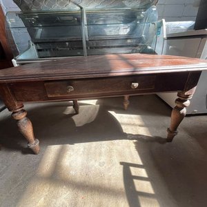 Mesa de Costura Antigua de Roble Macizo - imagen 3